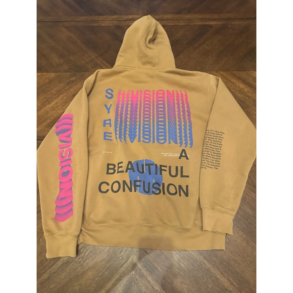 MSFTSrep SYRE A Beautiful Confusion Jaden Smith Hoodie Tan Yellow Mens Medium |N - Picture 7 of 8